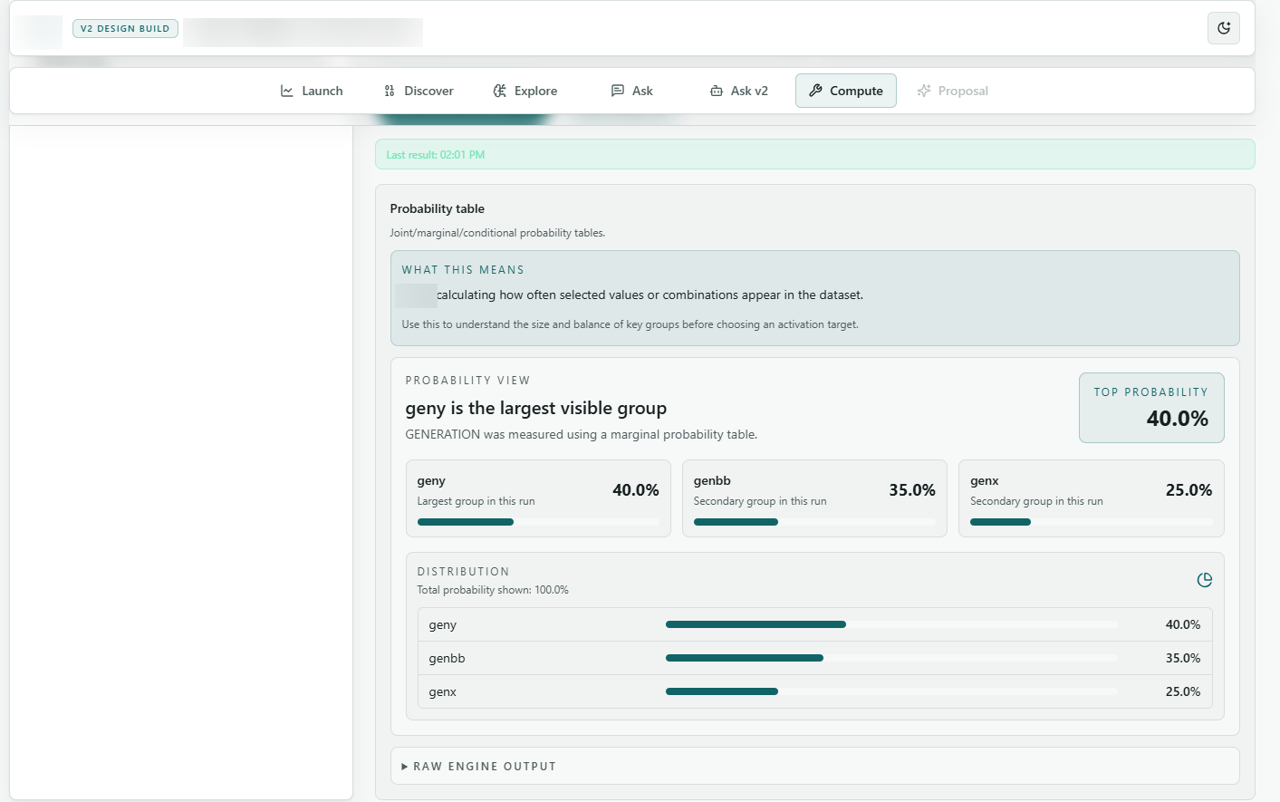 AI analytics results view